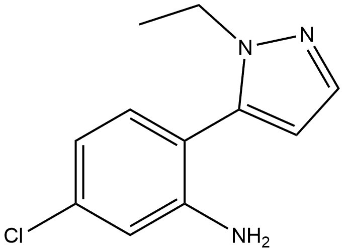 5-Chloro-2-(1-ethyl-1H-pyrazol-5-yl)benzenamine Structure