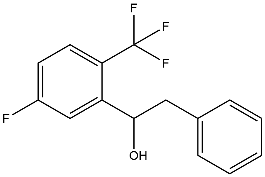 α-[5-Fluoro-2-(trifluoromethyl)phenyl]benzeneethanol 化学構造式