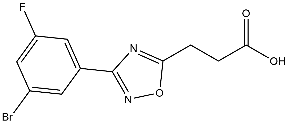 3-(3-Bromo-5-fluorophenyl)-1,2,4-oxadiazole-5-propanoic acid,1508027-85-7,结构式