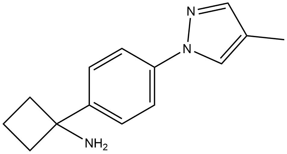 1-4-(4-Methyl-1H-pyrazol-1-yl)phenylcyclobutanamine Structure