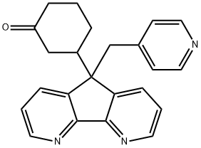 Cyclohexanone, 3-[5-(4-pyridinylmethyl)-5H-cyclopenta[2,1-b:3,4-b']dipyridin-5-yl]- (9CI) Struktur