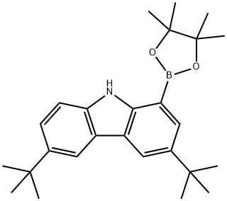 3,6-二叔丁基-1-硼酸频那醇酯-9H-咔唑, 1510810-80-6, 结构式