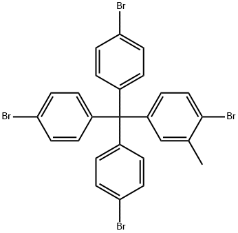 1-Bromo-2-methyl-4-[tris(4-bromophenyl)methyl]benzene 结构式