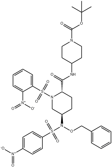 1-?Piperidinecarboxylic acid, 4-?[[[(2S,?5R)?-?1-?[(2-?nitrophenyl)?sulfonyl]?-?5-?[[(4-?nitrophenyl)?sulfonyl]?(phenylmethoxy)?amino]?-?2-?piperidinyl]?carbonyl]?amino]?-?, 1,?1-?dimethylethyl ester