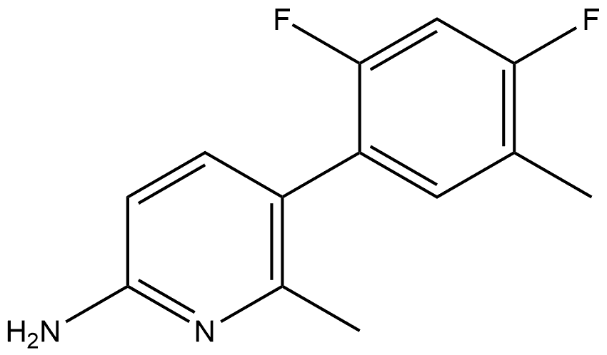 5-(2,4-Difluoro-5-methylphenyl)-6-methyl-2-pyridinamine,1512073-45-8,结构式