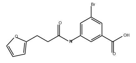 Benzoic acid, 3-bromo-5-[[3-(2-furanyl)-1-oxopropyl]amino]- Structure