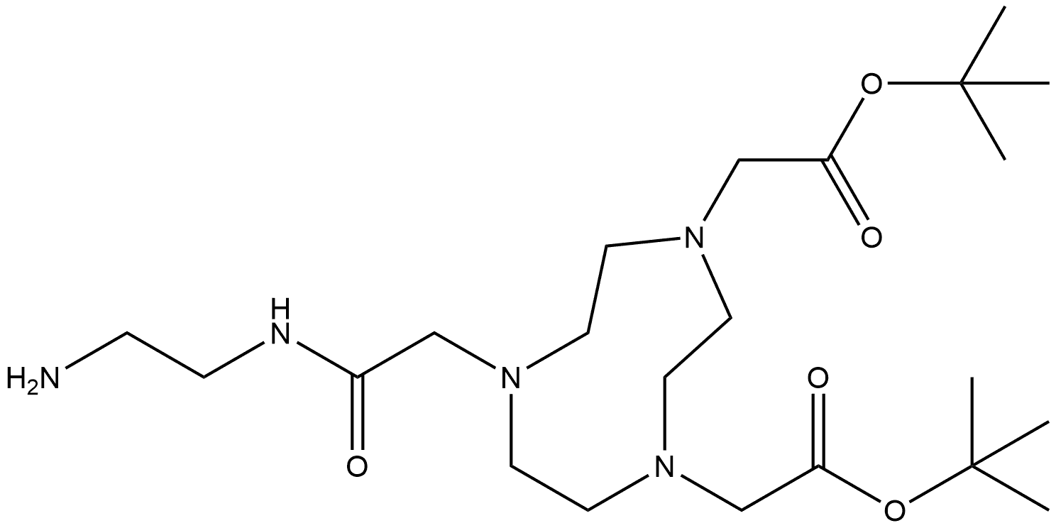 1,4-Bis(1,1-dimethylethyl) 7-[2-[(2-aminoethyl)amino]-2-oxoethyl]hexahydro-1H-1,4,7-triazonine-1,4(5H)-diacetate Structure