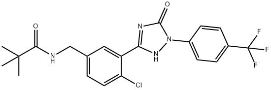 Propanamide, N-[[4-chloro-3-[2,5-dihydro-5-oxo-1-[4-(trifluoromethyl)phenyl]-1H-1,2,4-triazol-3-yl]phenyl]methyl]-2,2-dimethyl- Structure