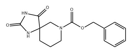 2,4-二氧代-1,3,7-三氮杂螺[4.5]癸烷-7-羧酸苄酯 结构式