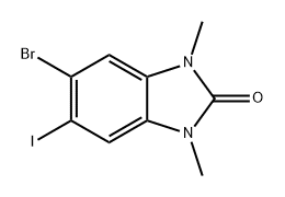 5-溴-6-碘-1,3-二甲基-1,2-二氢-2H-苯并[D]咪唑-2-酮 结构式