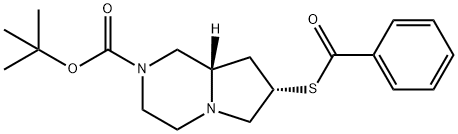 1,1-Dimethylethyl (7S,8aS)-7-(benzoylthio)hexahydropyrrolo[1,2-a]pyrazine-2(1H)-carboxylate Struktur