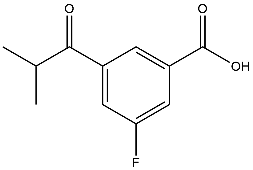 3-Fluoro-5-(2-methyl-1-oxopropyl)benzoic acid Structure