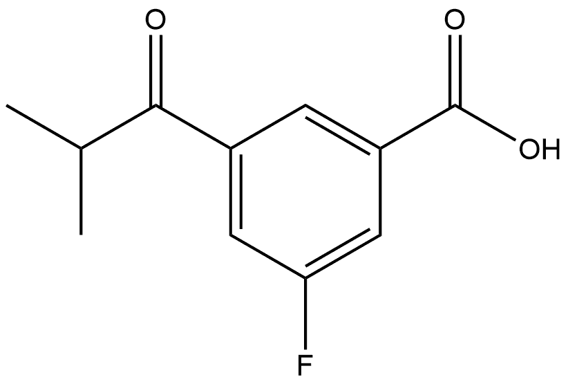 3-Fluoro-5-(2-methyl-1-oxopropyl)benzoic acid 化学構造式