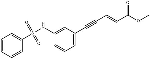 2-Penten-4-ynoic acid, 5-[3-[(phenylsulfonyl)amino]phenyl]-, methyl ester, (E)- (9CI) 化学構造式