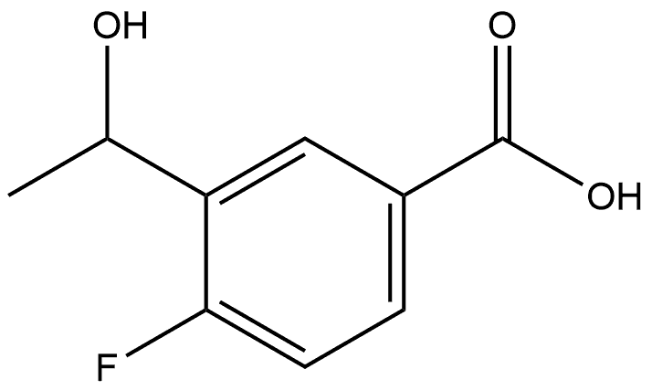 4-Fluoro-3-(1-hydroxyethyl)benzoic acid 化学構造式