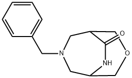 7-苄基-3-氧杂-7,9-二氮杂双环[3.3.2]癸烷-10-酮, 151833-70-4, 结构式