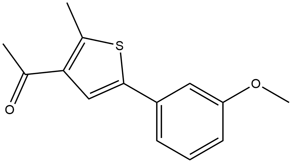 1-[5-(3-Methoxyphenyl)-2-methyl-3-thienyl]ethanone 结构式