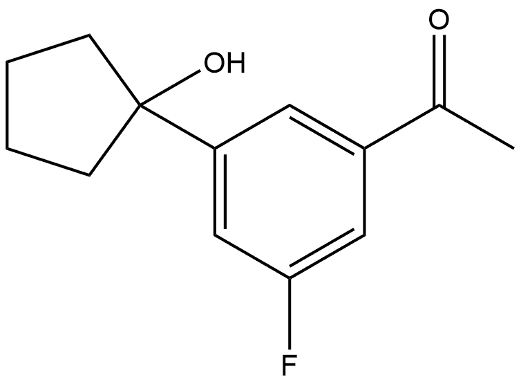 1-(3-fluoro-5-(1-hydroxycyclopentyl)phenyl)ethanone Structure