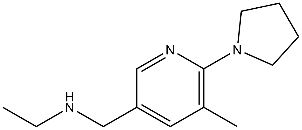 N-Ethyl-5-methyl-6-(1-pyrrolidinyl)-3-pyridinemethanamine 结构式