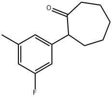 2-(3-氟-5-甲基苯基)环庚烷-1-酮,1519975-06-4,结构式