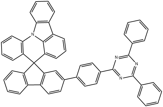 Spiro[9H-fluorene-9,8'-indolo[3,2,1-de]acridine], 2-[4-(4,6-diphenyl-1,3,5-triazin-2-yl)phenyl]- 化学構造式
