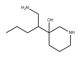 3-(1-氨基戊-2-基)哌啶-3-醇 结构式