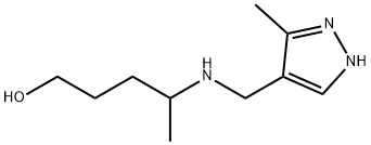 4-[(5-Methyl-1H-pyrazol-4-yl)methylamino]pentan-1-ol Structure