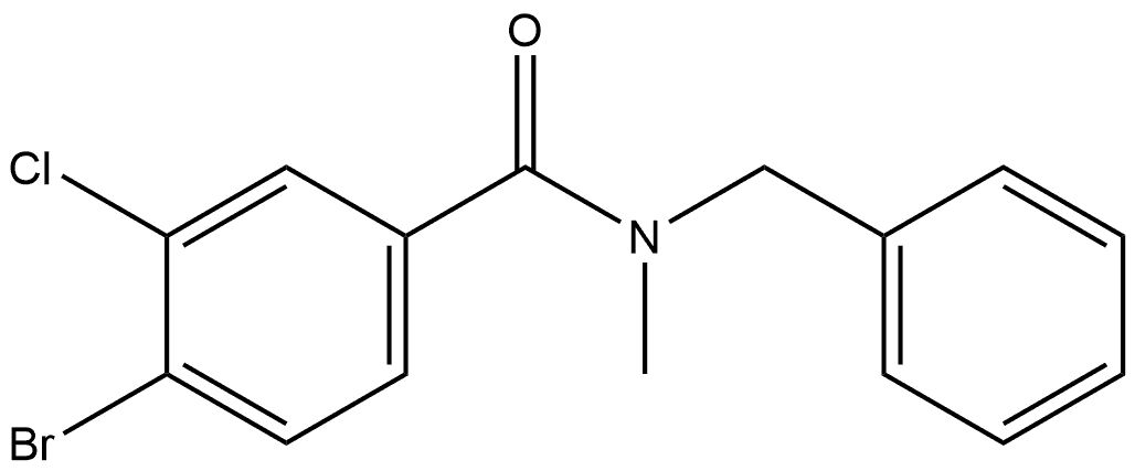 4-Bromo-3-chloro-N-methyl-N-(phenylmethyl)benzamide 结构式