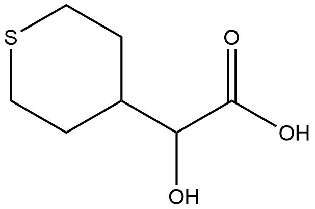 2H-Thiopyran-4-acetic acid, tetrahydro-α-hydroxy- Struktur