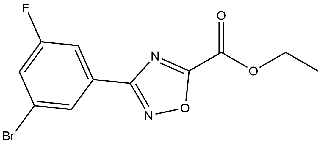 3-(3-溴-5-氟苯基)-1,2,4-噁二唑-5-甲酸乙酯 结构式