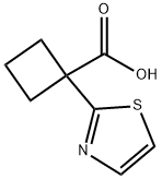 Cyclobutanecarboxylic acid, 1-(2-thiazolyl)- 化学構造式