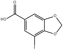 1,3-Benzodioxole-5-carboxylic acid, 7-iodo- 化学構造式