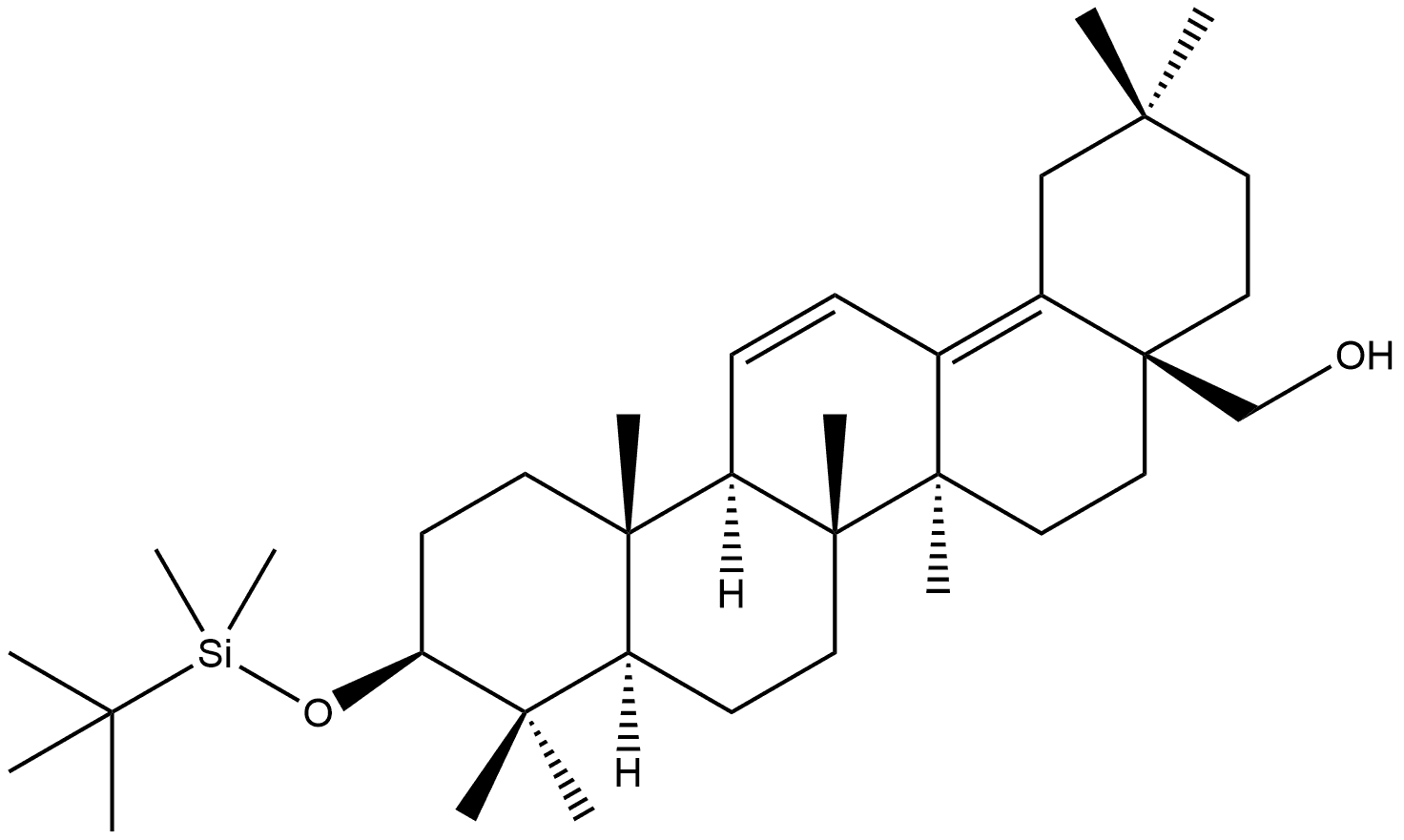Oleana-11,13(18)-dien-28-ol, 3-[[(1,1-dimethylethyl)dimethylsilyl]oxy]-, (3β)- Struktur