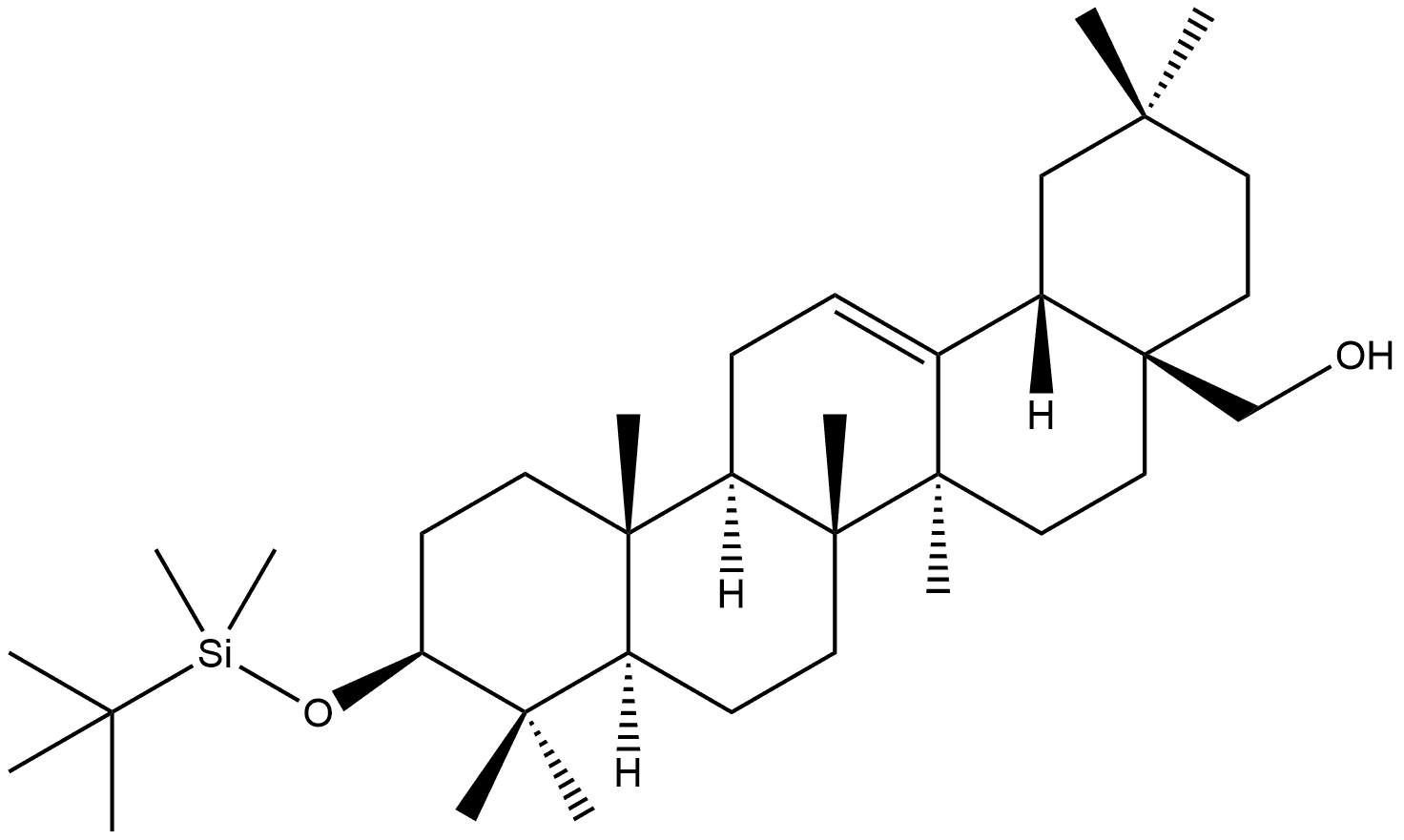 Olean-12-en-28-ol, 3-[[(1,1-dimethylethyl)dimethylsilyl]oxy]-, (3b)- Struktur