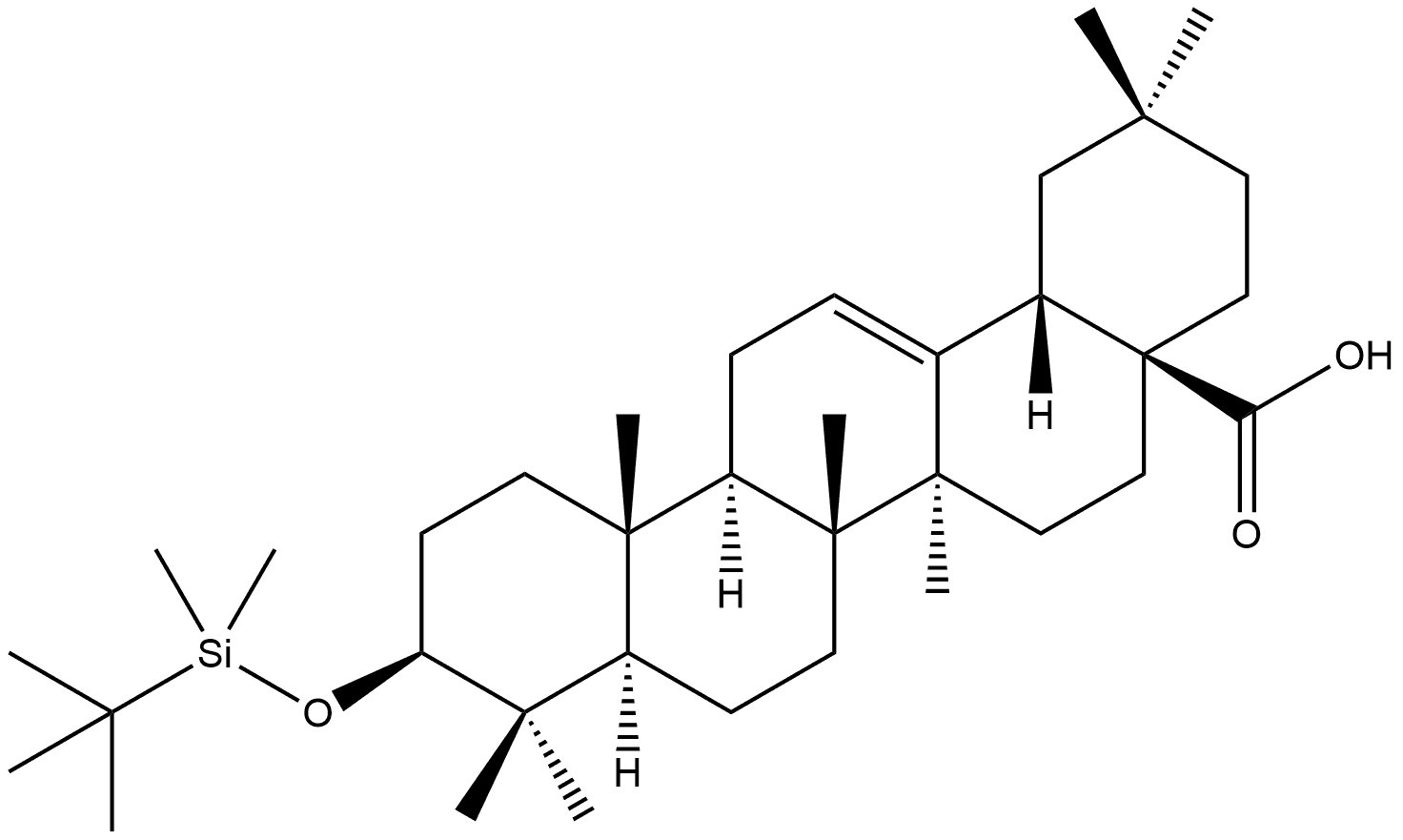 Olean-12-en-28-oic acid, 3-[[(1,1-dimethylethyl)dimethylsilyl]oxy]-, (3β)- (9CI) Structure