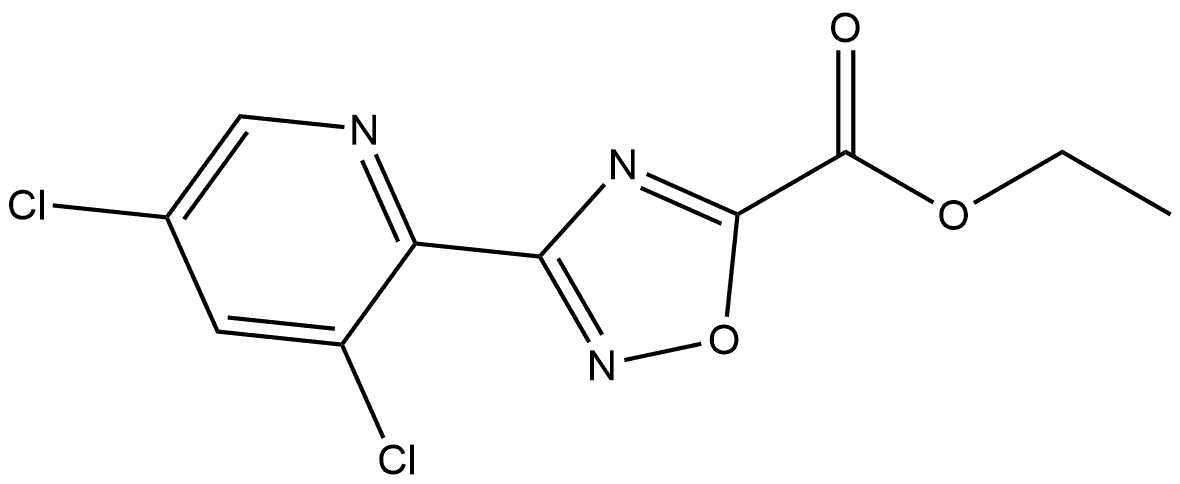 Ethyl 3-(3,5-Dichloro-2-pyridyl)-1,2,4-oxadiazole-5-carboxylate Struktur