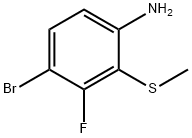 4-Bromo-3-fluoro-2-(methylthio)benzenamine Structure