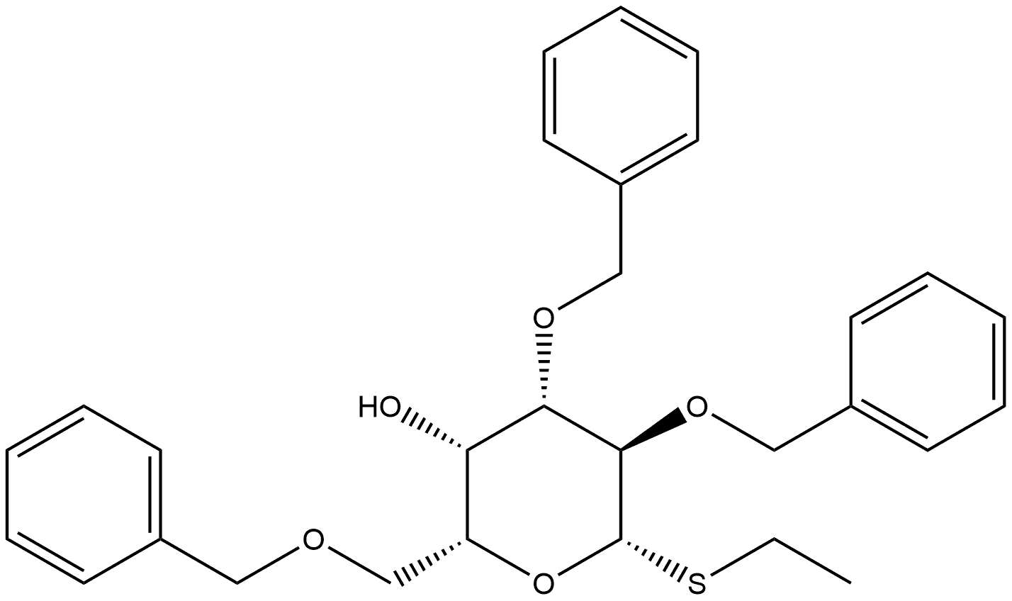 2,3,6-三-O-苄基-1-硫代-Β-D-吡喃半乳糖乙酯, 152964-77-7, 结构式