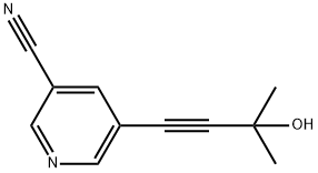 3-Pyridinecarbonitrile, 5-(3-hydroxy-3-methyl-1-butyn-1-yl)- Structure