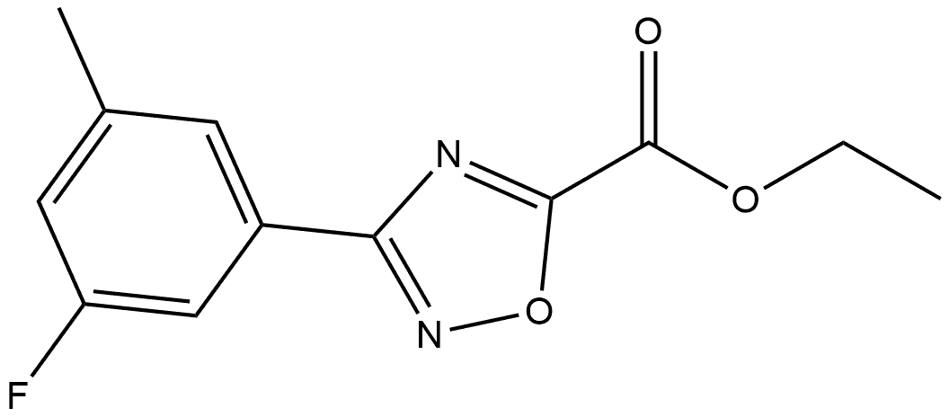 3-(3-氟-5-甲基苯基)-1,2,4-噁二唑-5-甲酸乙酯,1532344-25-4,结构式
