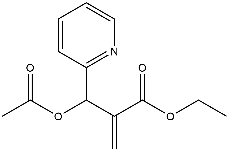 2-Pyridinepropanoic acid, β-(acetyloxy)-α-methylene-, ethyl ester Structure