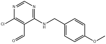 5-Pyrimidinecarboxaldehyde, 4-chloro-6-[[(4-methoxyphenyl)methyl]amino]- Struktur