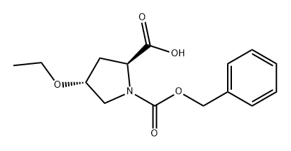 1,2-Pyrrolidinedicarboxylic acid, 4-ethoxy-, 1-(phenylmethyl) ester, (2S,4R)- 化学構造式