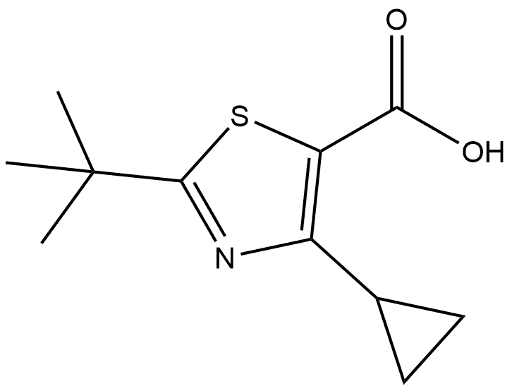 4-Cyclopropyl-2-(1,1-dimethylethyl)-5-thiazolecarboxylic acid Structure