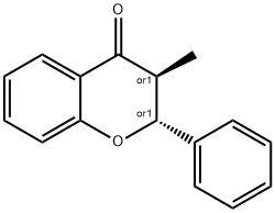 Trans-3-methyl-2-phenylchroman-4-one 化学構造式