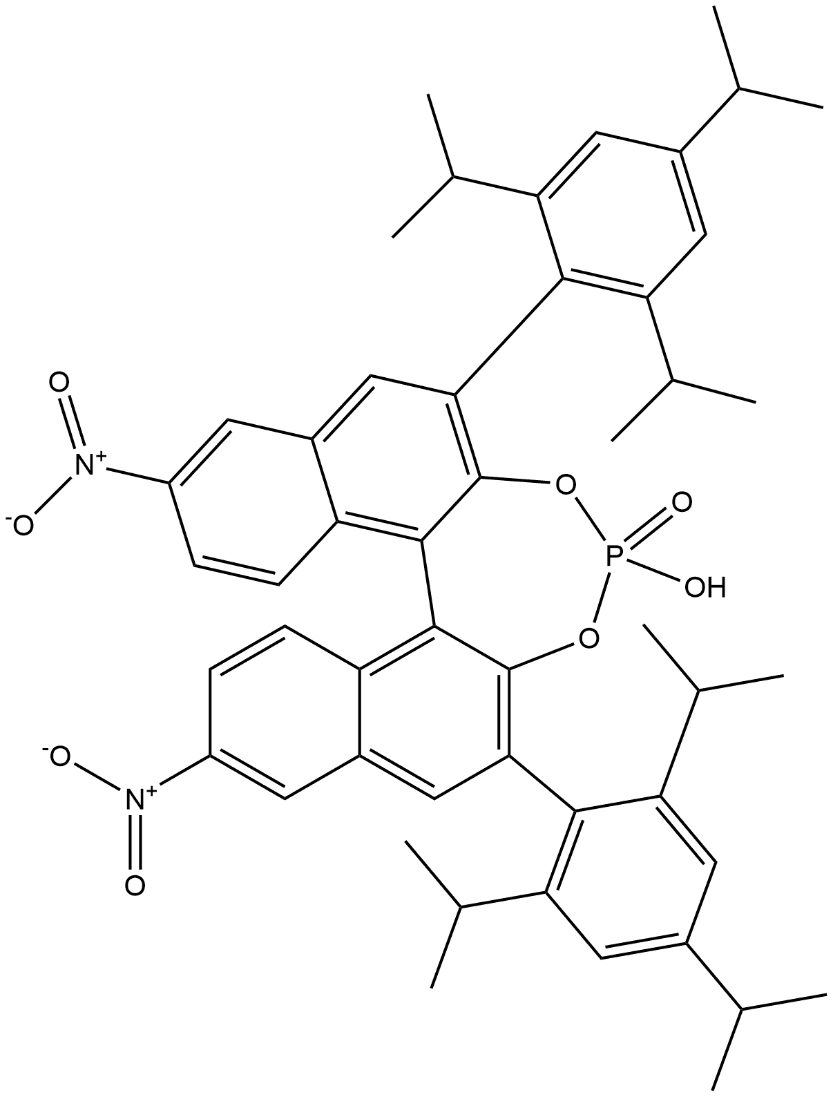 Dinaphtho[2,1-d:1',2'-f][1,3,2]dioxaphosphepin, 4-hydroxy-9,14-dinitro-2,6-bis[2,4,6-tris(1-methylethyl)phenyl]-, 4-oxide, (11bR)-|(R)-6,6'-二硝基-3,3'-双(2,4,6-三异丙基苯基 )-1,1'-联萘磷酸