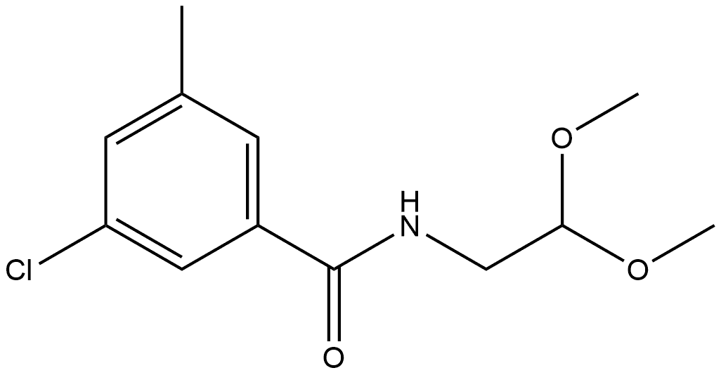 Benzamide, 3-chloro-N-(2,2-dimethoxyethyl)-5-methyl- 化学構造式