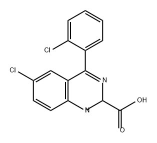 2-Quinazolinecarboxylic acid, 6-chloro-4-(2-chlorophenyl)-1,2-dihydro-