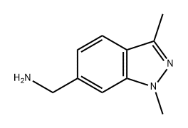 (1,3-二甲基-6-吲唑基)甲胺 结构式