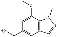 (7-甲氧基-1-甲基-1H-吲唑-5-基)甲胺, 1537647-20-3, 结构式